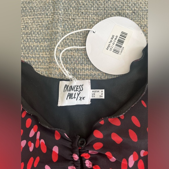 Princess Polly Crop Top Multicolor Amyra Top Multi Size 2 - Picture 7 of 7